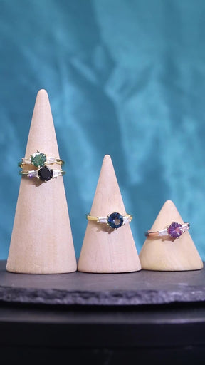Sterling Silver Black Gemstone Ring