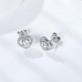 A109-A110 Love at First Sight S925 Silver Moissanite Diamond Earring Studs