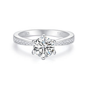 RM1005 Silver Moissanite Diamond Smart Six Claws Rings 1/2/3 Carat
