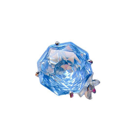 S925 Silver Blue Topa Ring Natural Rose Cut