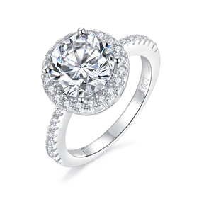 【02LIVE # link 5 - BUY 1 GET 1 free ring】 S925 Silver  Moissanite Diamond Round Bun Rings 1/2/3 CT RM1006