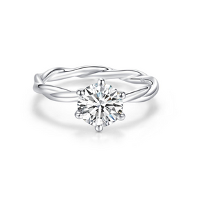 【02LIVE # link 14 - BUY 1 GET 1 free ring】RM1017 S925 Silver Moissanite Diamond Vine Rings 1 Carat