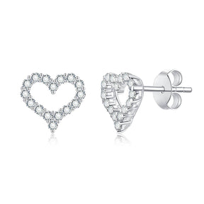 A113 S925 Silver Mosan Diamond Love Stud Earrings