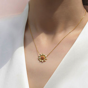 Zircon Sunflower Necklace