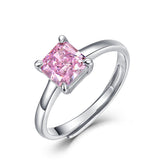 Ice Flower Cut Pink High Carbon Diamond S925 Silver Lady's Ring
