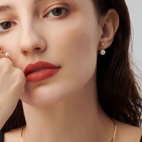 Rose Pearl Stud Earrings