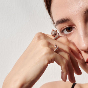 【02LIVE # link 47 - BUY 1 GET 1 free ring 】Rosy Arctic Fox Ring