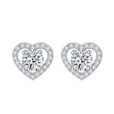 A109-A110 Love at First Sight S925 Silver Moissanite Diamond Earring Studs