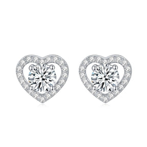 A109-A110 Love at First Sight S925 Silver Moissanite Diamond Earring Studs