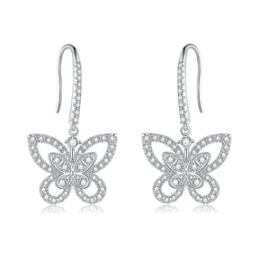 SH S925 Silver Moissanite Butterfly  Earrings