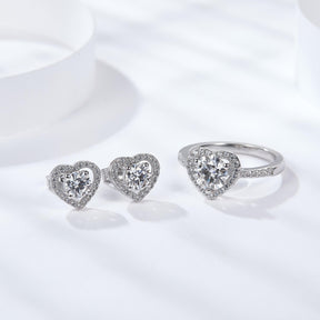 A109-A110 Love at First Sight S925 Silver Moissanite Diamond Earring Studs