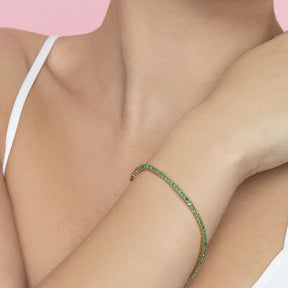 Green Tennis Bracelet