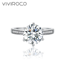 925 Silver Moissanite Ring R0760（BUY 1 GET 1 Present ）