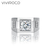 【02LIVE # link 22 -BUY 1 GET 1 free ring 】 S925 Silver Moissanite Ring 3 Carat RZHF011