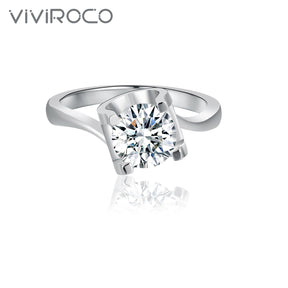 R0746 S925 Silver Moissanite Ring 1/3 Carat