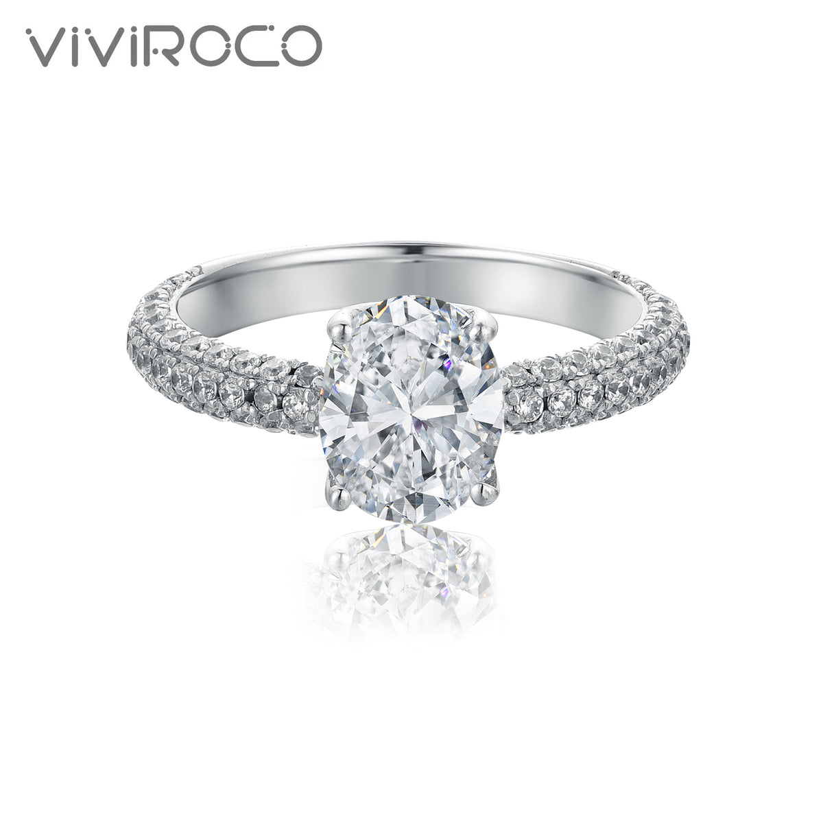 【02LIVE # link 19 - BUY 1 GET 1 free ring】 S925 Silver Moissanite Ring 2 Carat RZHF006