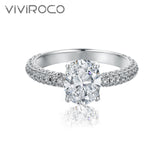 【02LIVE # link 19 - BUY 1 GET 1 free ring】 S925 Silver Moissanite Ring 2 Carat RZHF006