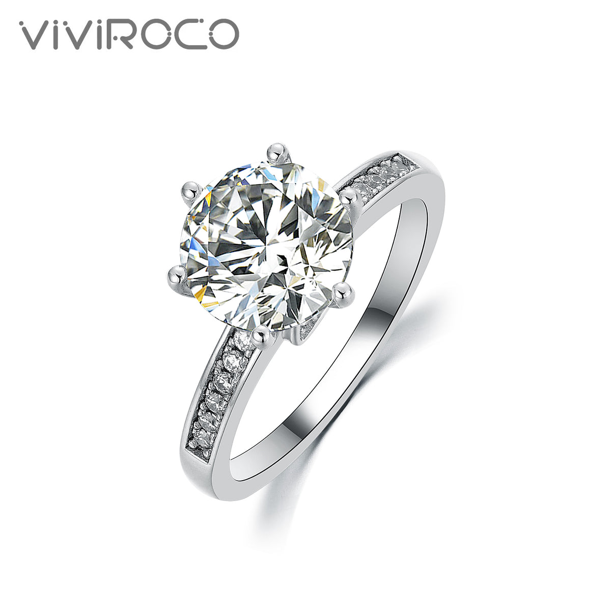 【02LIVE # link 36 - BUY 1 GET 1 free ring】S925 SilverLady Luck Silver Moissanite Ring 1/3 Carat RZHF001