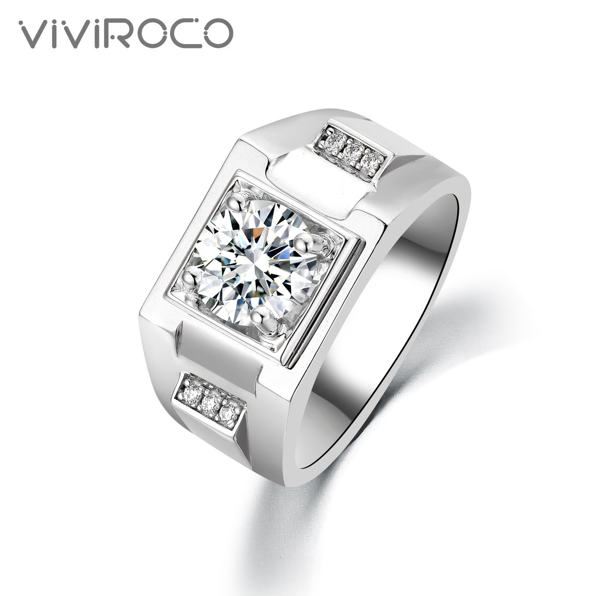 【02LIVE # link 22 -BUY 1 GET 1 free ring 】 S925 Silver Moissanite Ring 3 Carat RZHF011