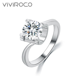 R0746 S925 Silver Moissanite Ring 1/3 Carat