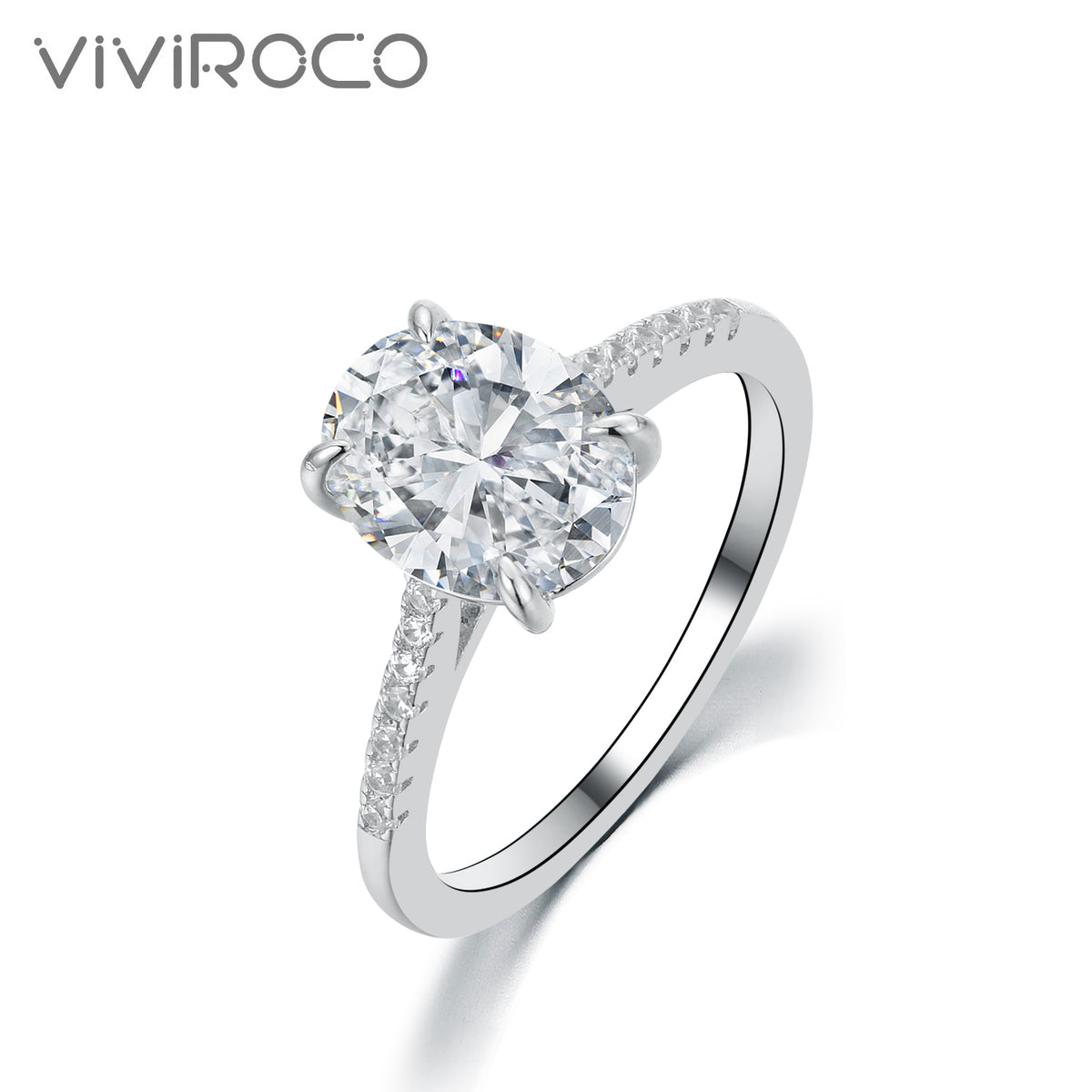 【02LIVE # link 17 - BUY 1 GET 1 free ring 】 S925 Silver Moissanite Ring 3 Carat R0760