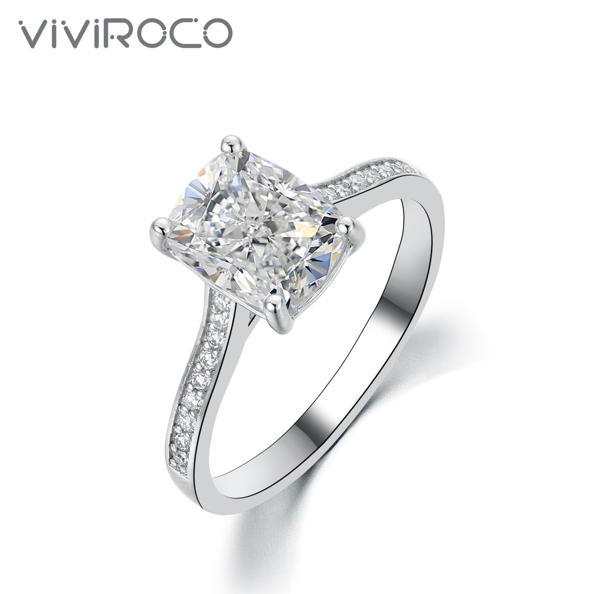 【02LIVE # link 18 - BUY 1 GET 1 free ring】 S925 Silver Moissanite Ring 3 Carat R3-0040