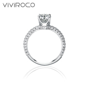 【02LIVE # link 19 - BUY 1 GET 1 free ring】 S925 Silver Moissanite Ring 2 Carat RZHF006