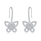 S925 Silver Moissanite Diamond Butterfly ear hook Earrings EM4032O