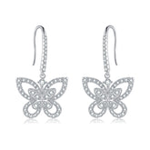 S925 Silver Moissanite Diamond Butterfly ear hook Earrings EM4032O