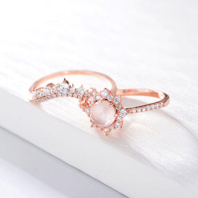 Rose Quartz Ring Set