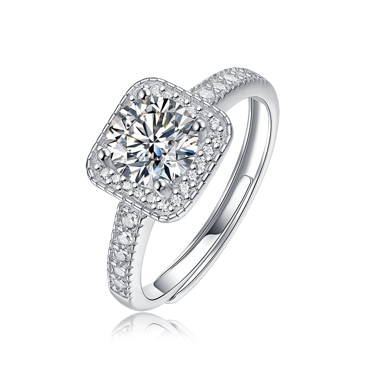 Adjustable Moissanite Remember the promise Rings R12688-6.5（BUY 1 GET 1 Present ）