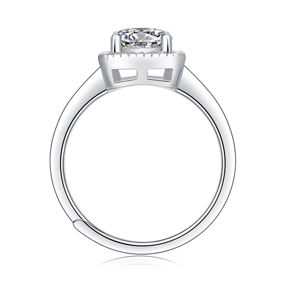 Adjustable Moissanite Remember the promise Rings R12688-6.5（BUY 1 GET 1 Present ）