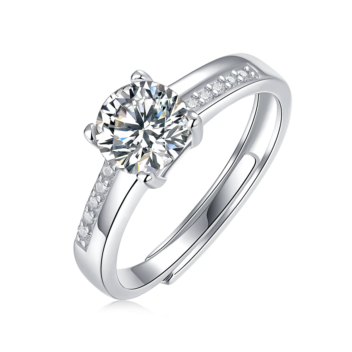 Adjustable Moissanite Wishing Fountain Rings R12795-6.5（BUY 1 GET 1 Present ）