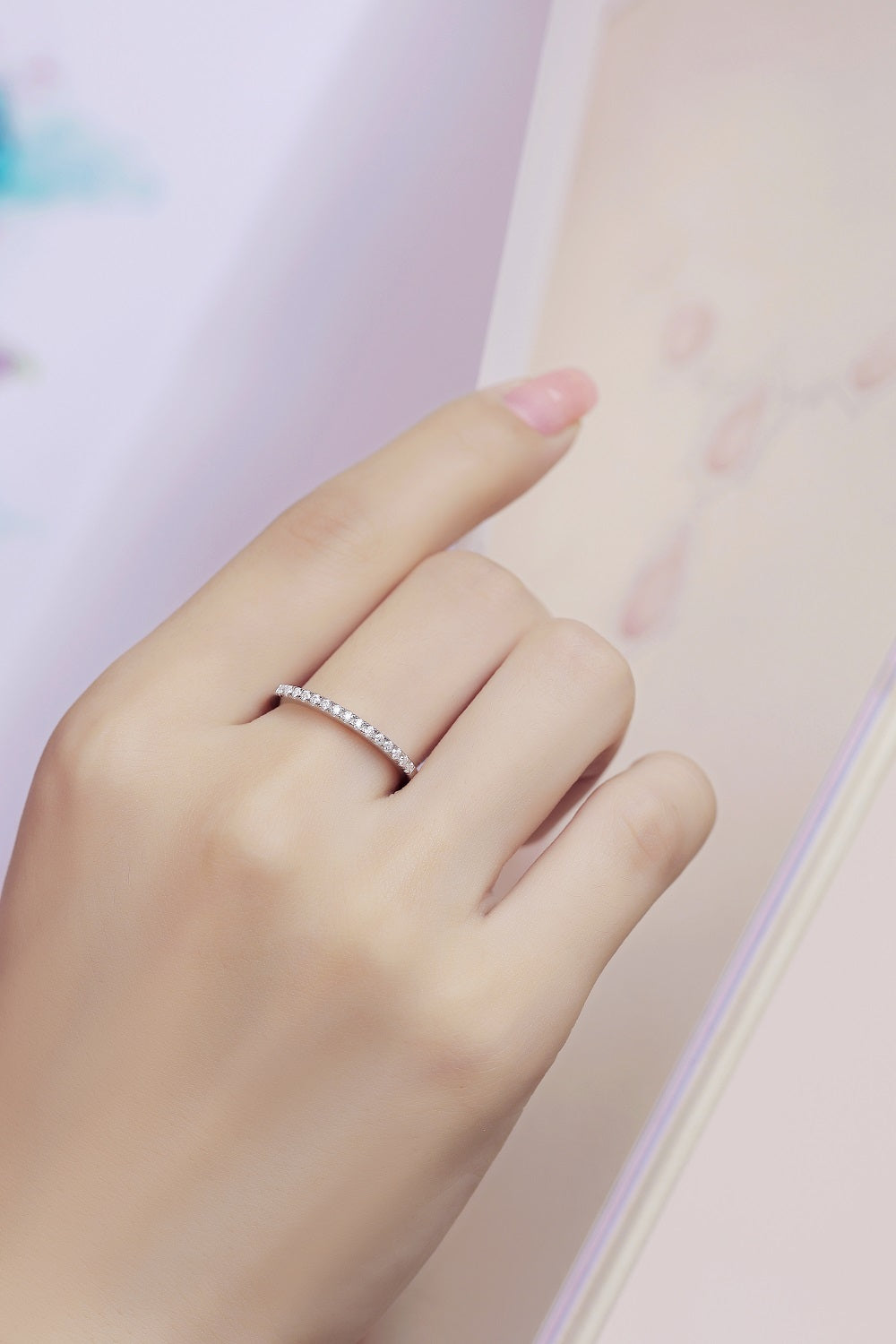 【02LIVE # link 27 - BUY 1 GET 1 free ring】S925 Silver Adjustable Moissanite Pick up light Rings R12463