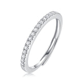 【02LIVE # link 27 - BUY 1 GET 1 free ring】S925 Silver Adjustable Moissanite Pick up light Rings R12463