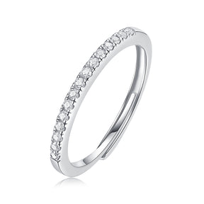 【02LIVE # link 27 - BUY 1 GET 1 free ring】S925 Silver Adjustable Moissanite Pick up light Rings R12463