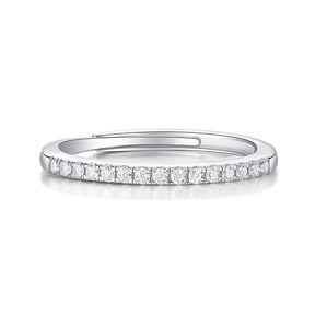 【02LIVE # link 27 - BUY 1 GET 1 free ring】S925 Silver Adjustable Moissanite Pick up light Rings R12463