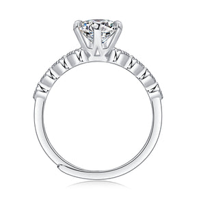 Adjustable Moissanite Heart to heart Rings R12359-6.5（BUY 1 GET 1 Present ）