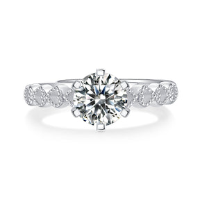 Adjustable Moissanite Heart to heart Rings R12359-6.5（BUY 1 GET 1 Present ）