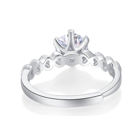 Adjustable Moissanite Heart to heart Rings R12359-6.5（BUY 1 GET 1 Present ）