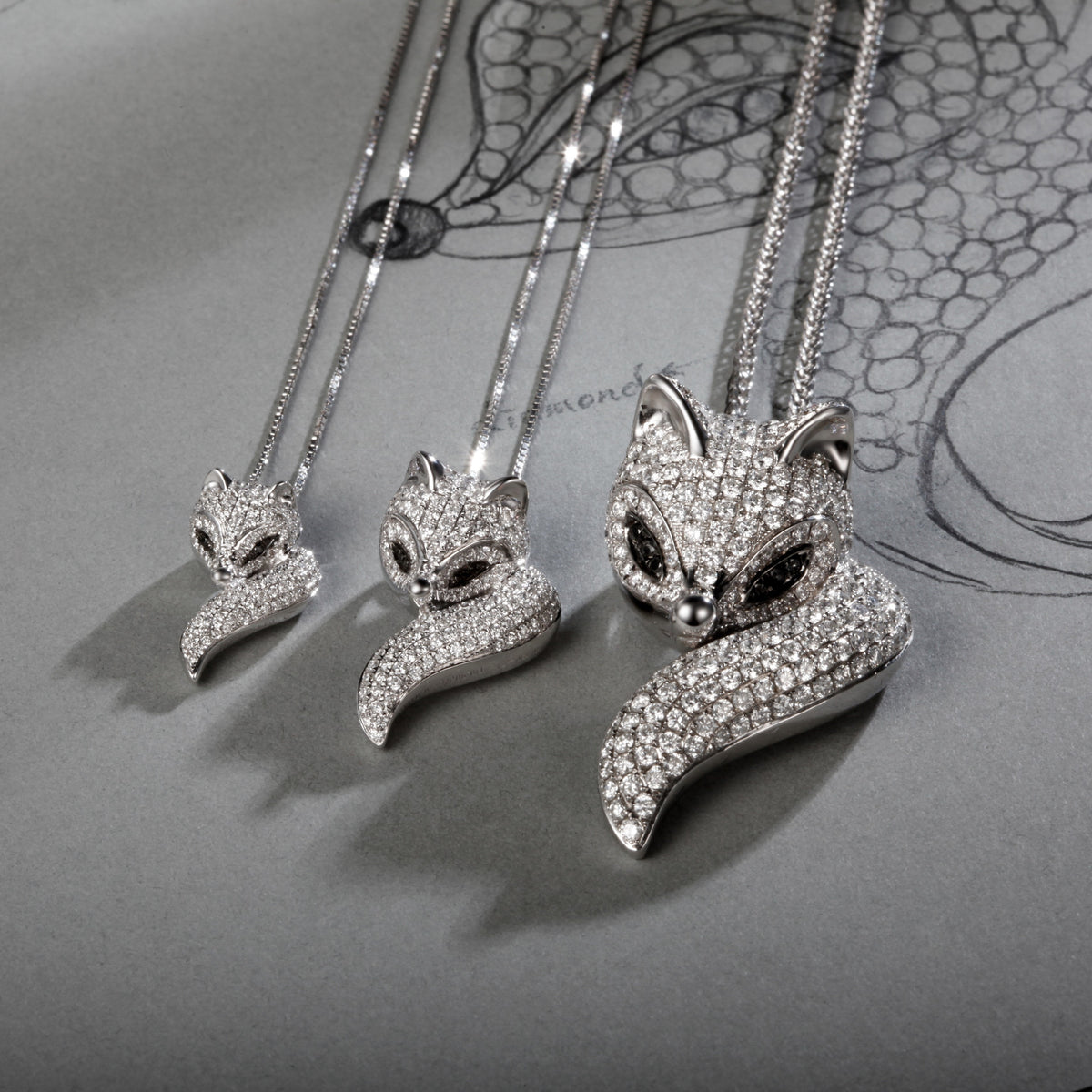 Silvery Arctic Fox Necklace