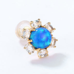 Azure Floral Studs