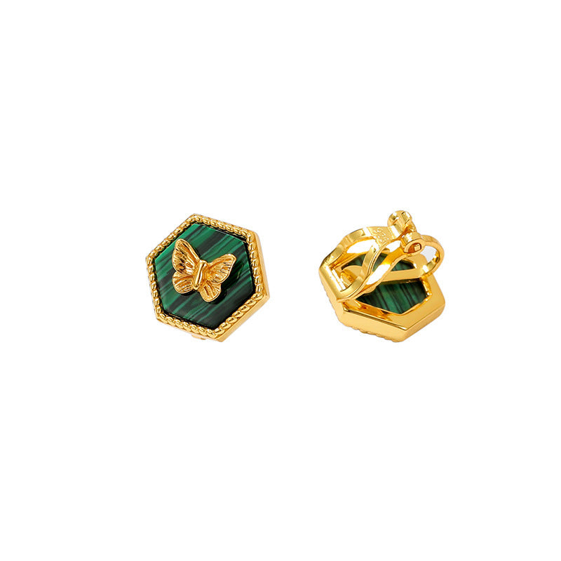 Malachite Butterfly Studs