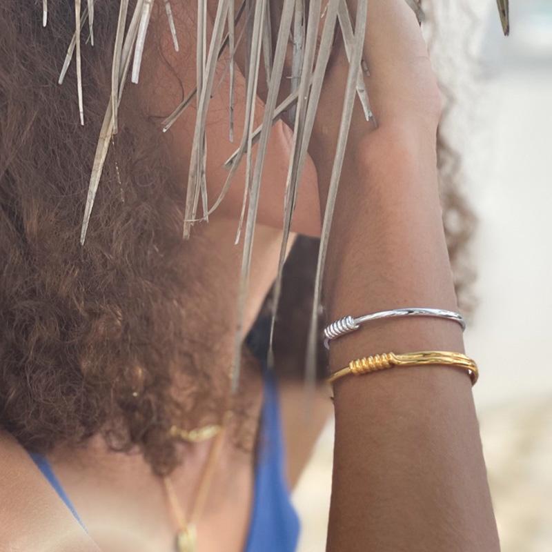 Silvery Knot Cuff Bracelet