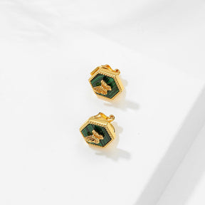 Malachite Butterfly Studs