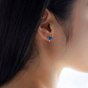 Azure Floral Studs