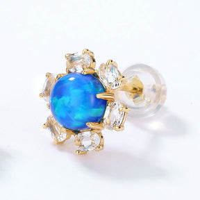 Azure Floral Studs