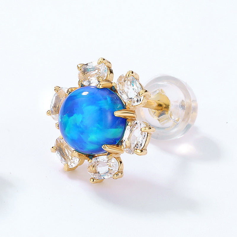 Azure Floral Studs