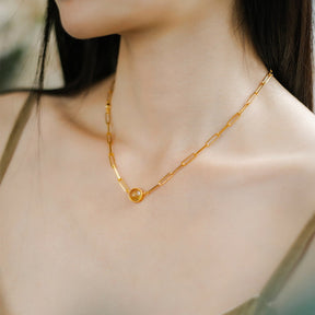 Amber Chain Link Necklace