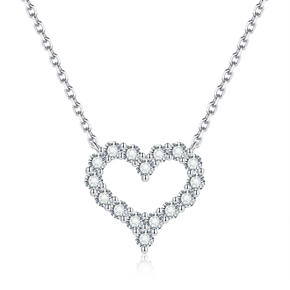 PM5029 Silver Moissanite Diamond  Love Necklaces